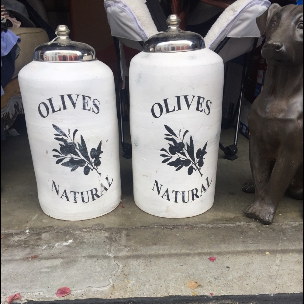French, Provençal XL Olive Ceramic Jars/ Planters